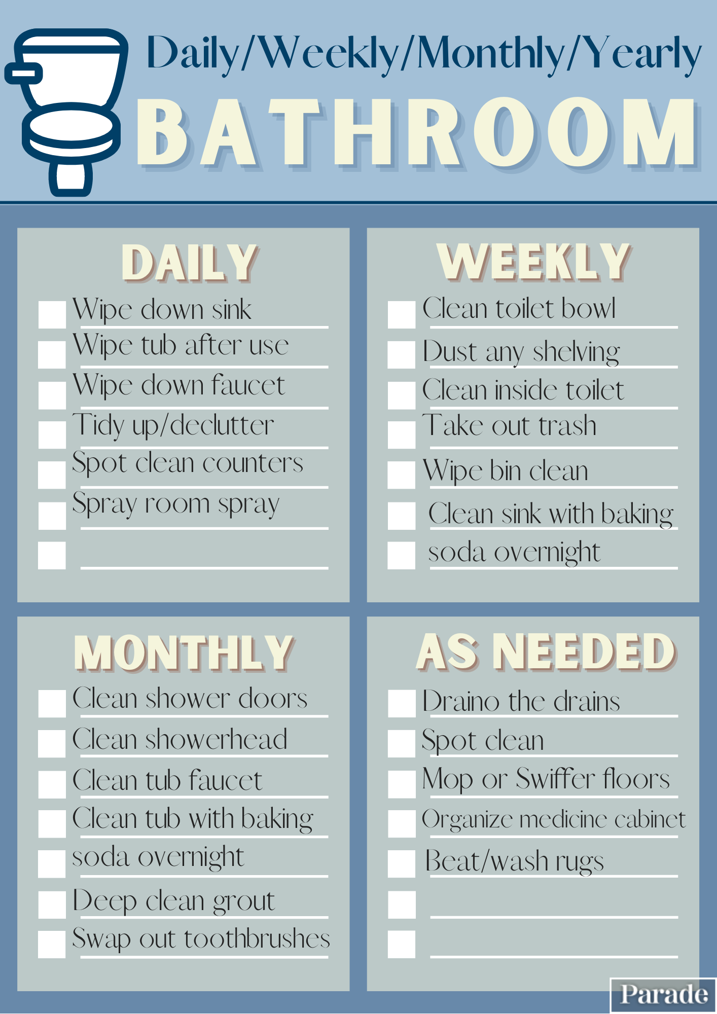 Free Printable Bathroom Cleaning Checklist Free Printable Bathroom Cleaning Checklist