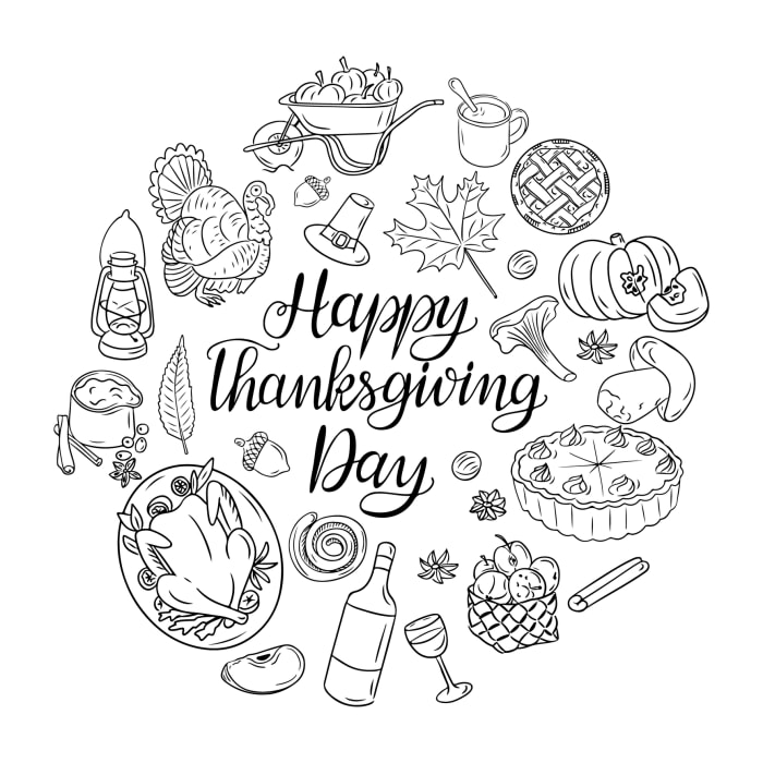 30 Thanksgiving Coloring Pages—Free Printables Kids and Adults Will
