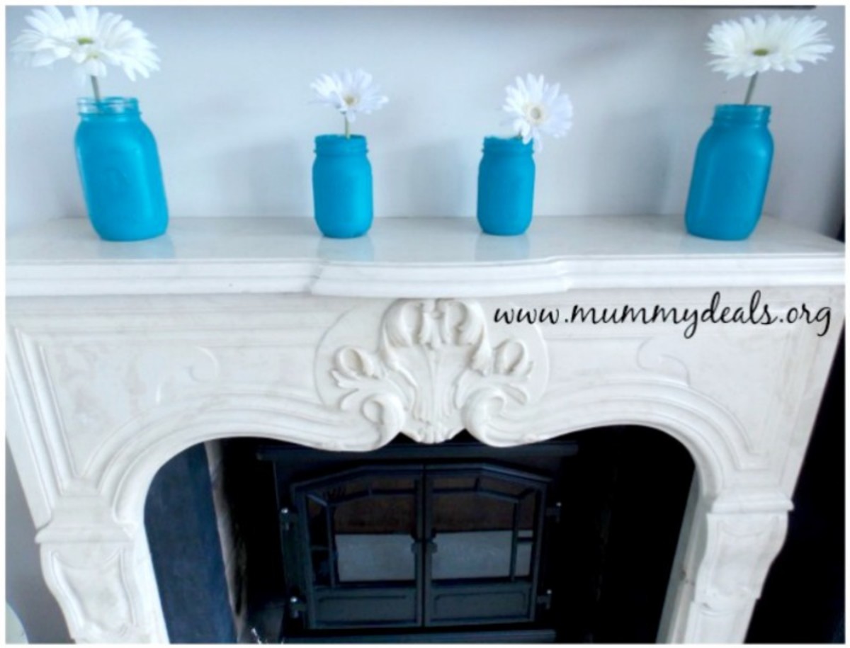 Spring Mantelpiece Decor Painted Mason Jars Parade Home Garden Paintedmason Promo