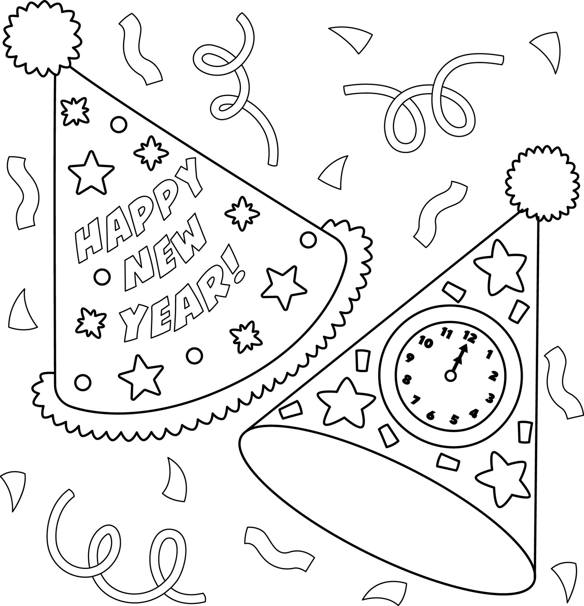 Midnight New Year's Coloring