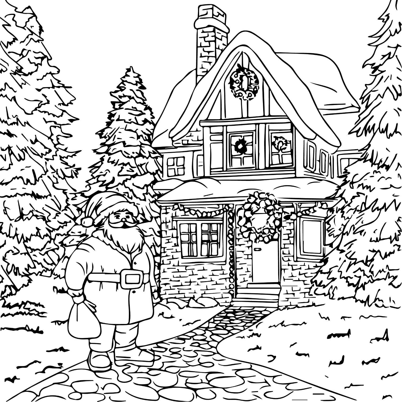 Christmas House Coloring Pages Printable Christmas House Coloring Pages Printable